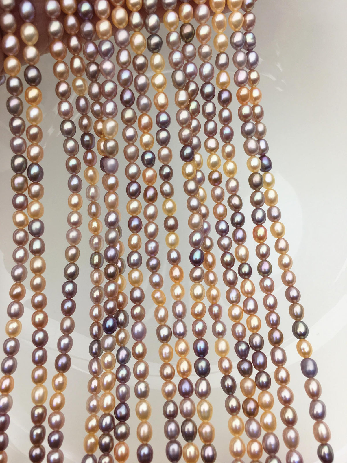 AAA 4-4.5mm pink peach purple rice freshwater pearls,LR4-3A-42