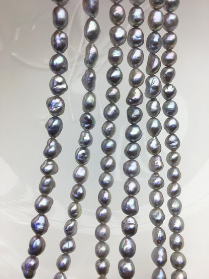 AAA 4-7mm gray baroque drop freshwater pearls,diy pearl beads,gift for her,Christmas,LR6-T3