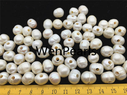 30pcs AA 11-12mm white potato pearls, 3mm large hole, direct my pearl farm, pearl bead SALE, large hole pearls, 30pcs, CR11-A-1
