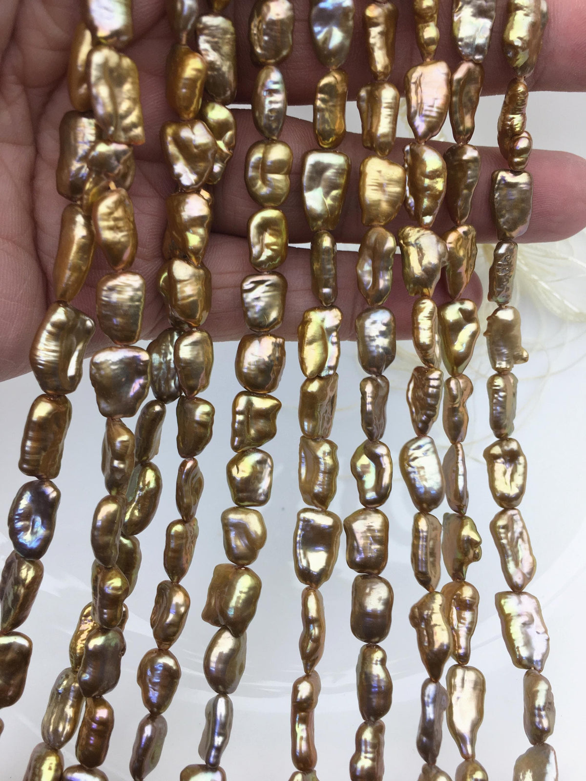 AA+ 6-7mm brown toothpick Biwa Pearl Necklace,Genuine Fresh Water Pearl,Wedding Necklace,Mothers Day,ZS-80-10-24