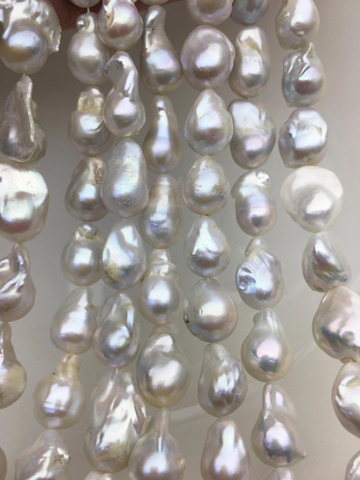 15.5'' A+ 12-14mm white flame ball pearl,FL15-2A-5-20
