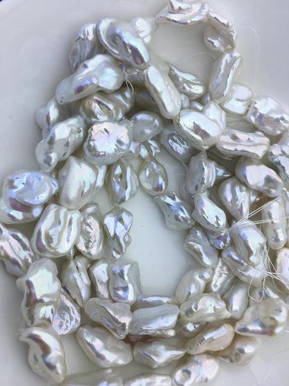 AA+ 14-16mm white thick twist keshi Freshwater Pearl, DIY Loose Freshwater Pearl, wholesale price, china wholesale pearl, ZS-200-113