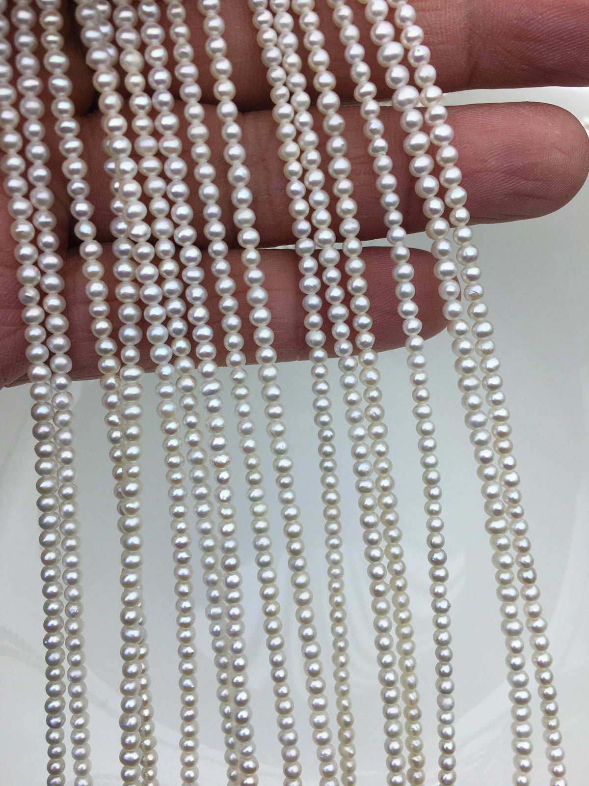 AA+ 2.5-3mm white seed pearls, white potato freshwater pearl, for pearl necklace, loose freshwater pearl, CR2-2A-1
