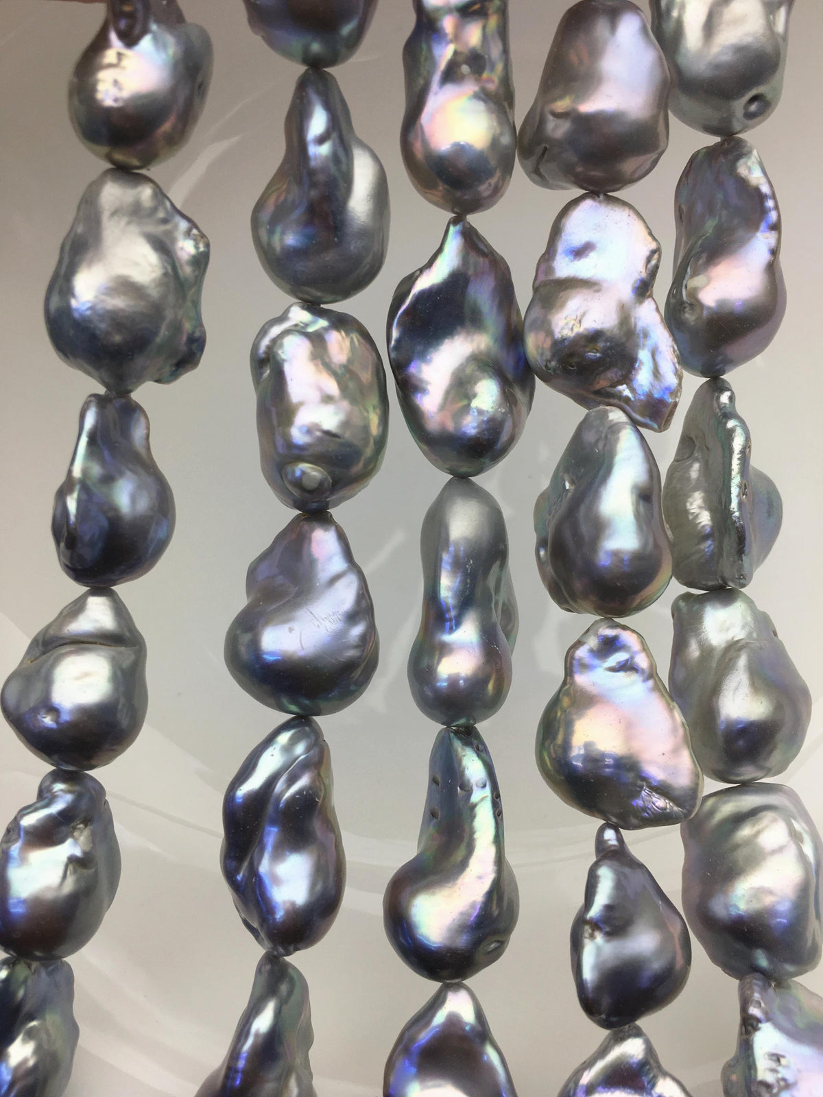 15.5'' AA+ 13-16mm Gray flame ball pearl,FL15-2A-5-25