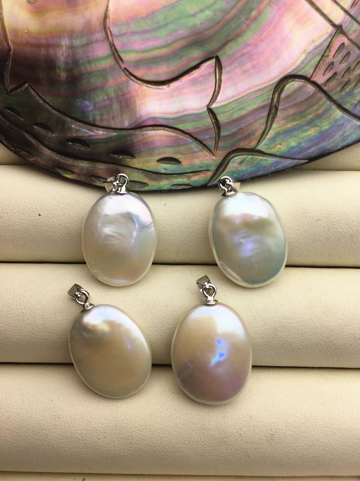 1pc AAA 15-17mm White Big Coin Baroque pearl pendant,Sterling silver pearl pendant,NC1-T46