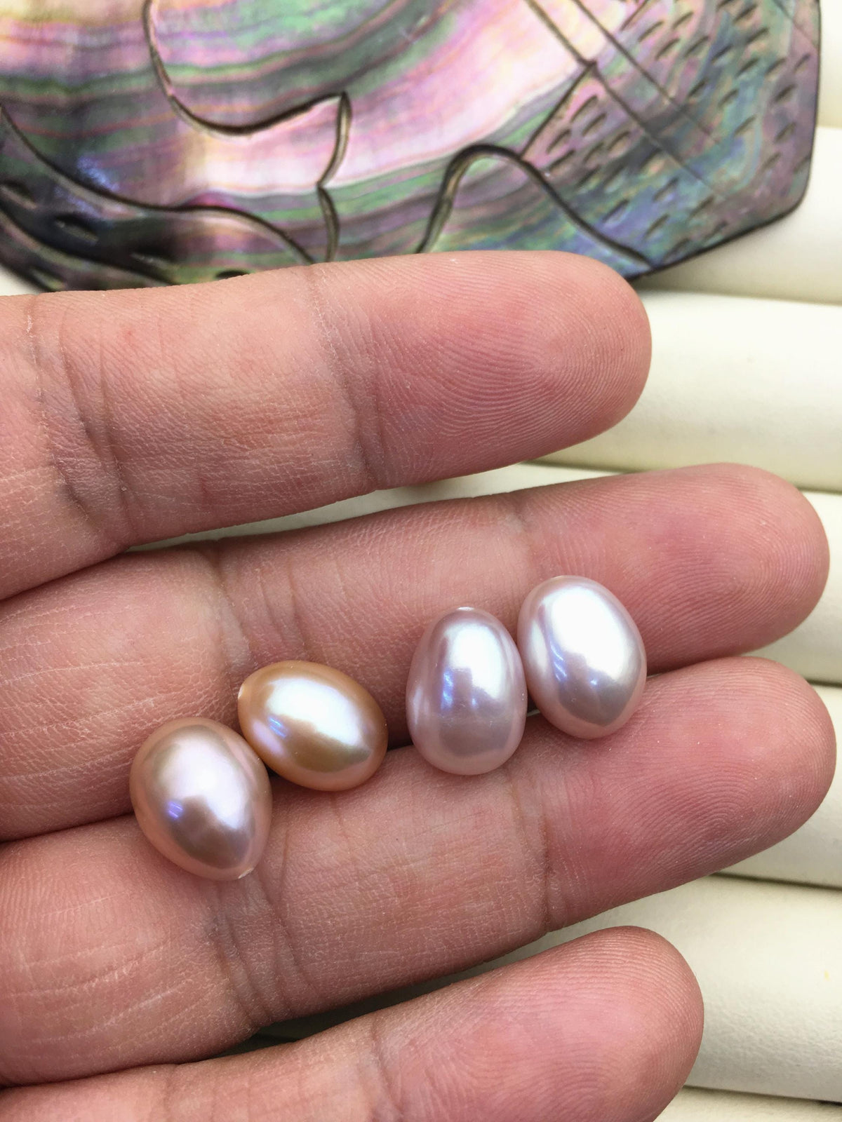 2 pairs AAA 10mm Purple Nugget baroque loose pearl pairs for dangle earrings - 0.9mm top half hole - ZS-103-37-37