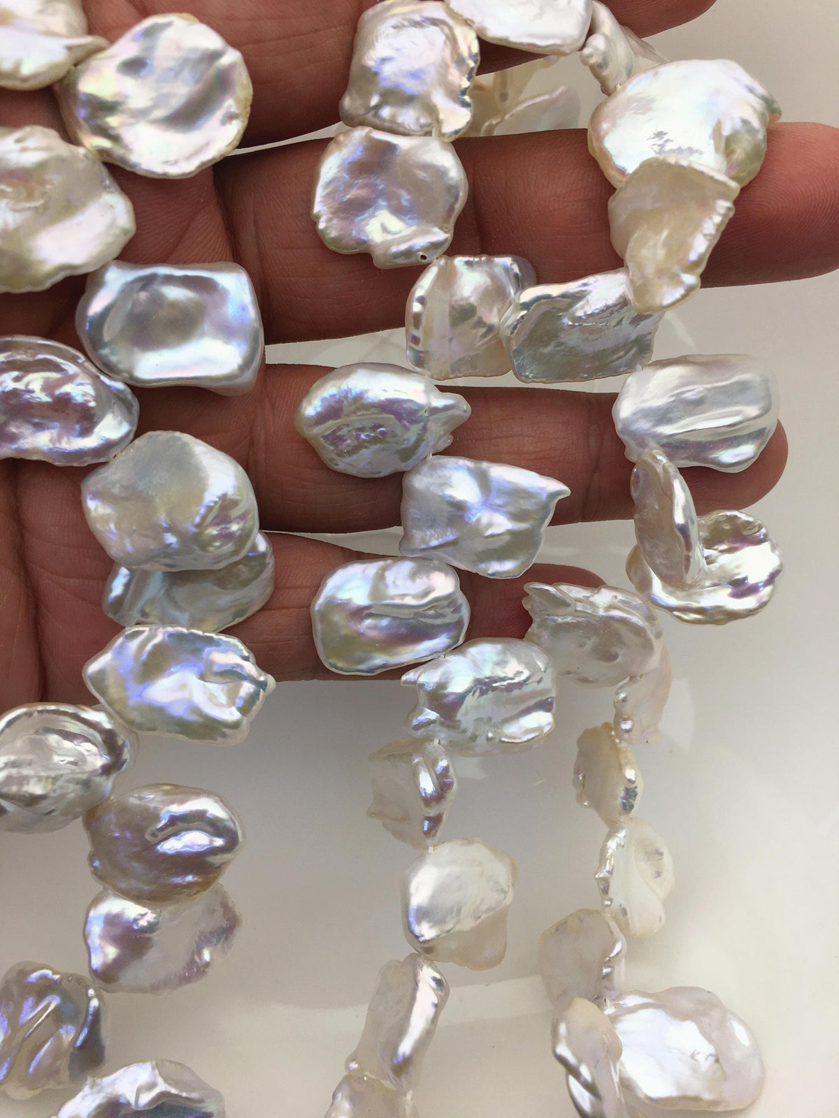 AAA 13-16mm White Keshi Freshwater Pearls,keshi pearl strands,ZS-129-23