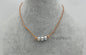 Three Gray pearl choker necklace, Leather Pearl Choker, Pearl Leather Necklace,Black Leather Pearl necklace,Le4-088