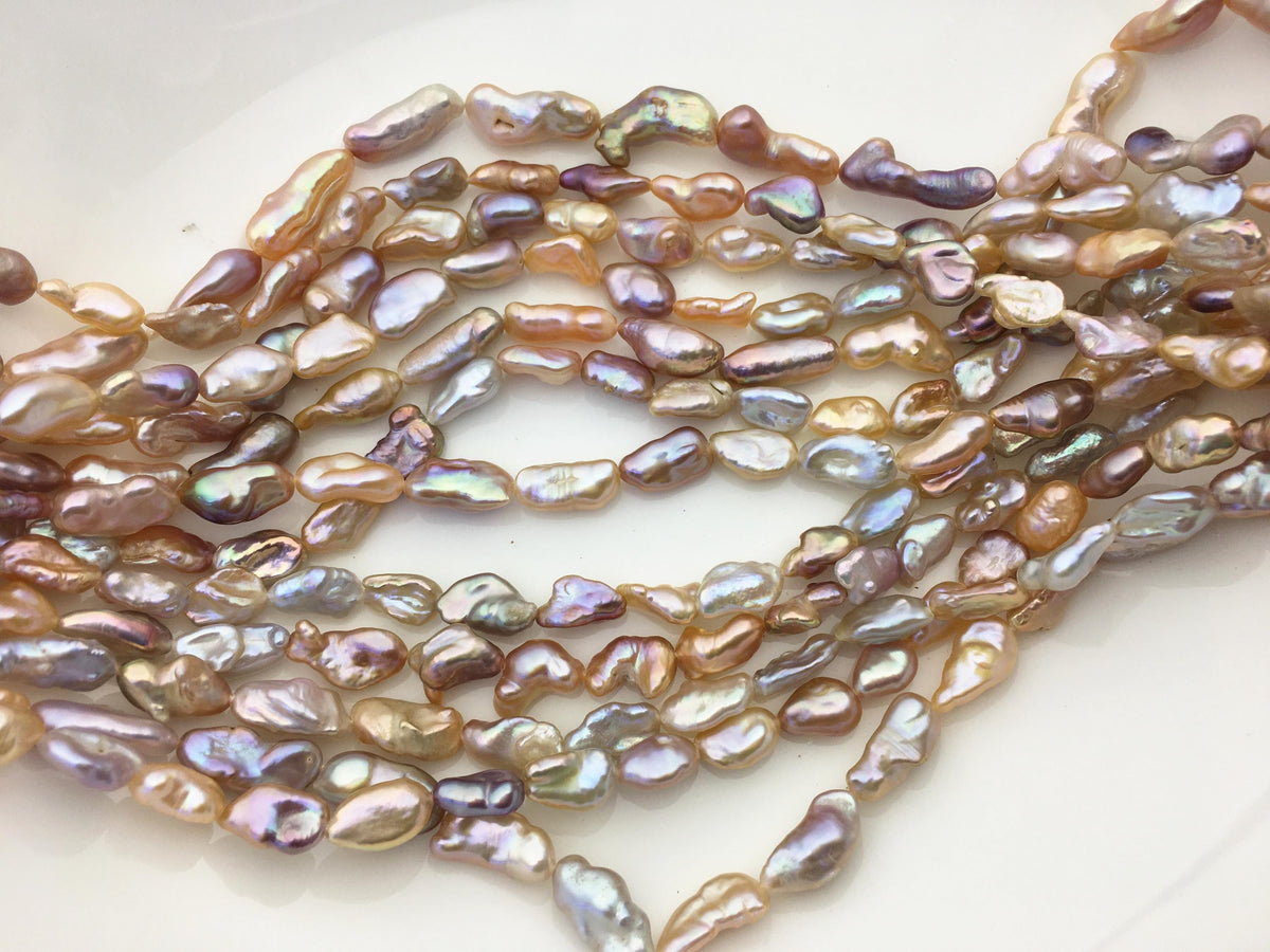 AAA 6-8mm natural pink purple long keshi Freshwater Pearl,DIY Loose Freshwater Pearl,ZS-200-14