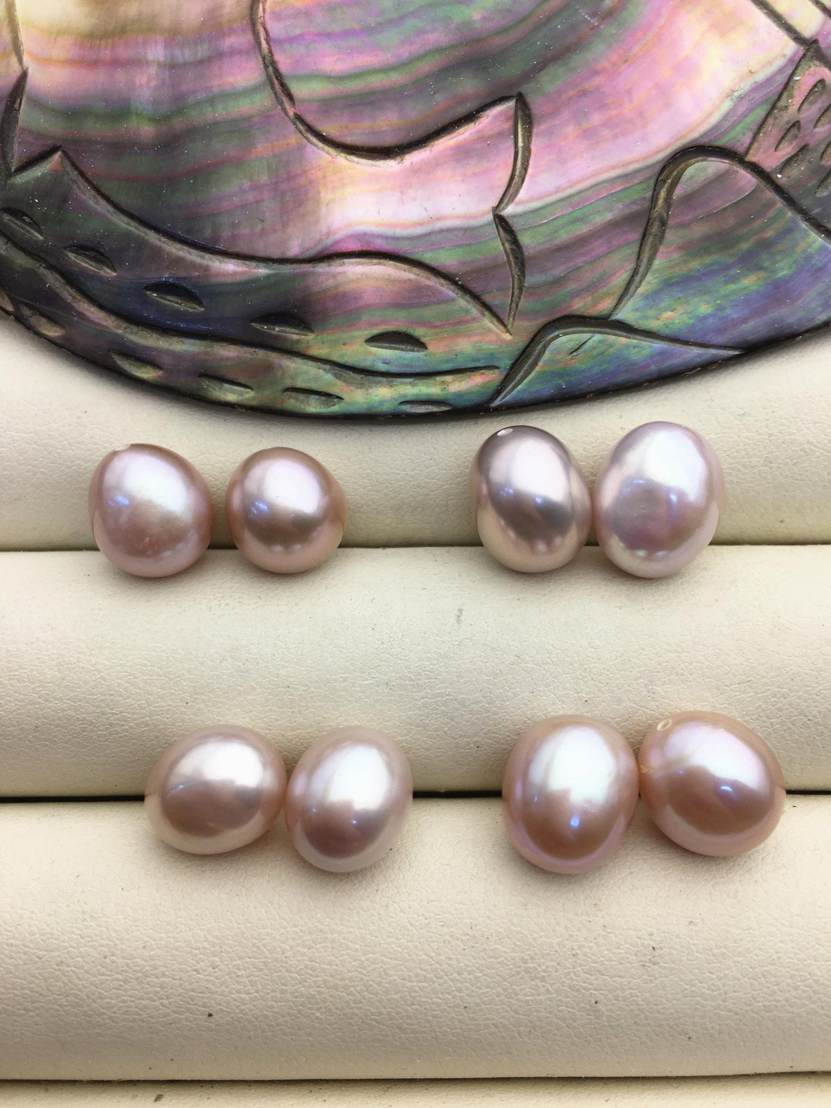 2 pairs AAA 10mm Purple Nugget baroque loose pearl pairs for dangle earrings - 0.9mm top half hole - ZS-103-37-36
