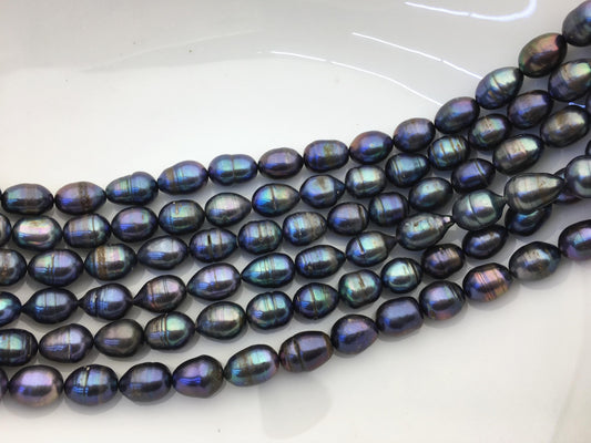 A+ 9.3-10.3mm tahitian like color big rice pearls,Cultured freshwater pearls beads,LR10-2A-20