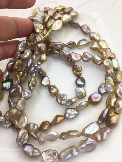 Bronze Keshi Freshwater Pearl Strand — 8–10 mm