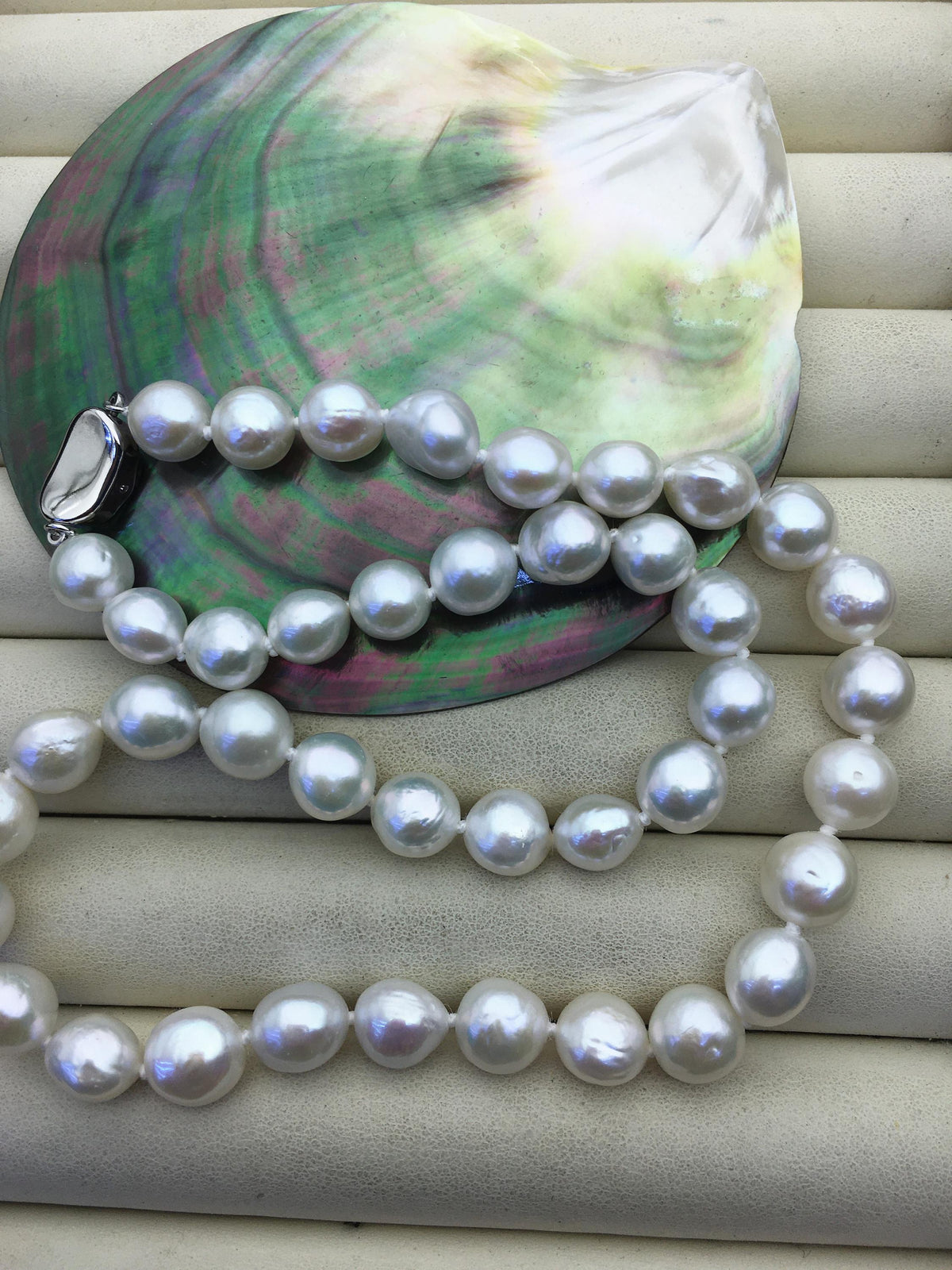 High Luster!17.5'' AAA 8-10mm white baroque drop edison freshwater Pearl necklace, genuine Natural Pearl Necklace, NPN1-T30-2