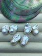 White Baroque Freshwater Pearl Pairs, 13–17mm, AAA-, 1.0mm Side Hole, 2 Pairs