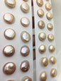 2 pairs AAA 13-14mm Pink Coin Freshwater Loose Pearls Pair,For make Pearl Jewelry,0.9mm half hole,COIN11-3A-3-6