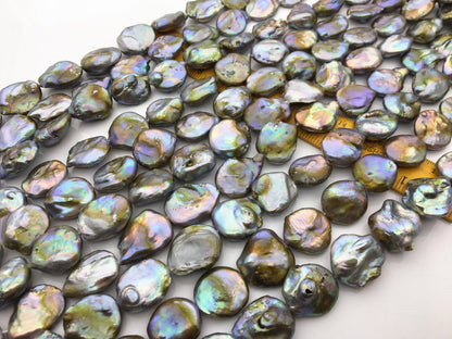AA 19-21mm*25-35mm Very Big Gray Bronze THICK Tail coin pearls , DIY material,genuine freshwater pearls,COIN20-2A-2-2