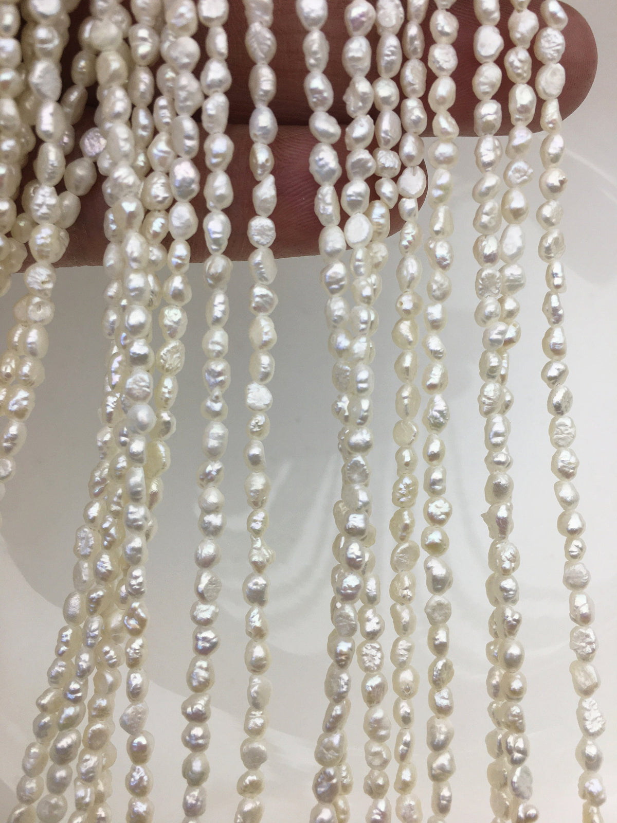 14'' AA 3-3.5mm Tiny white nugget freshwater pearls,irregular nugget freshwater pearl strand,LM3-3A-4