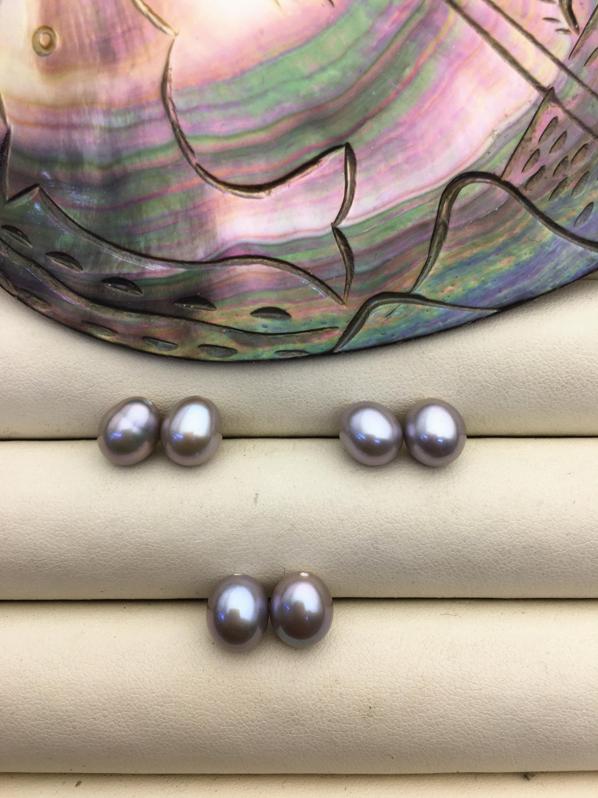 2 pairs AAA 7.5-8mm gray rice freshwater pearls pairs,oval pearl earrings,for dangle pearl earrings,LR7-3A-9