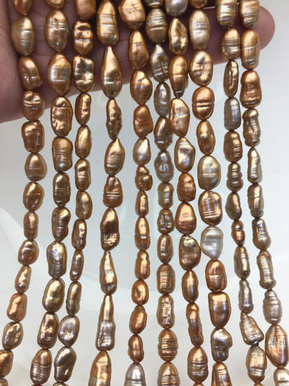 AA 5-6mm red brown toothpick Biwa Pearl Necklace,Genuine Fresh Water Pearl,Wedding Necklace,Mothers Day,ZS-80-10-32