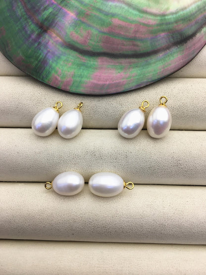 AAA 8.5-9x11.5-12.5mm white long rice pearl dangle earrings,S925 Sterling Silver pearl earrings,pearl for women,SE3-T6