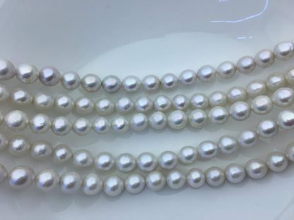AA+ 11–13mm White Oval Near-Round Freshwater Pearl Beads | RP12-2A-6