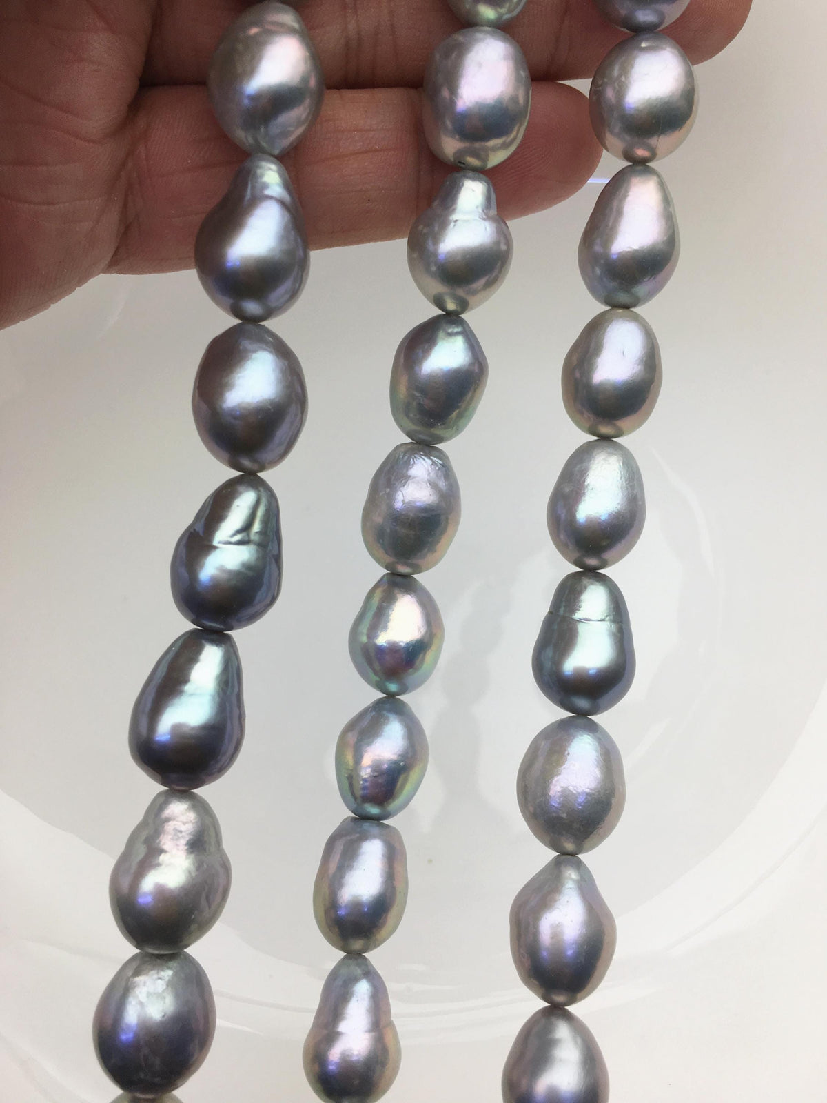 AA+ 11-13mm gray rice drop Edison Freshwater Pearl,ED12-2A-5-27