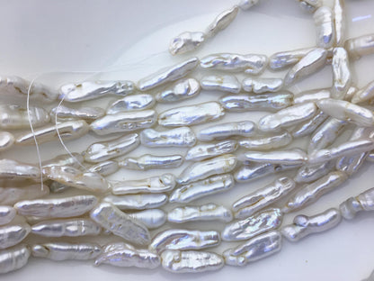 A+ 8-10mm white Thick Keshi Biwa Pearl Necklace,ZS-200-120-3