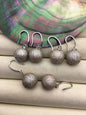 1 pair AAA 11-13mm gray handmade carved round pearl dangle earrings,S925 sterling silver earrings,SE3-T9-58