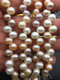 6.5'' AAA 7mm*8-9mm misc color rice pearls, White pink Purple Cultured oval freshwater pearls beads, teardrop loose pearl beads, LR7-3A-82