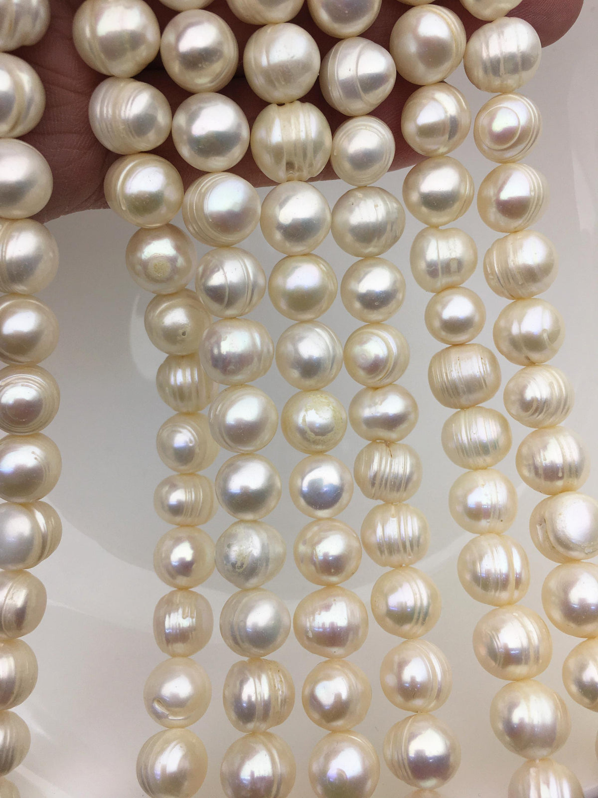 AA 10.3-11.3mm white circle ring potato freshwater pearls,CR11-2A-1