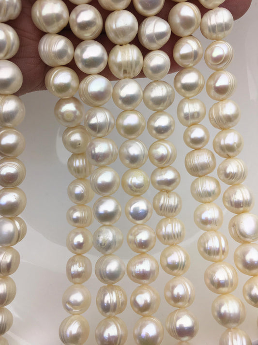 AA 10.3-11.3mm white circle ring potato freshwater pearls,CR11-2A-1