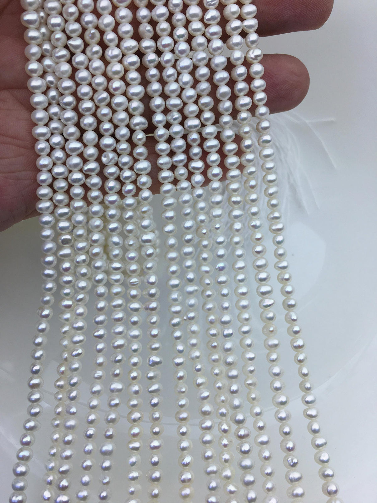 AA+ 3.5-4mm white potato pearls,seed freshwater pearl,small size pearl,for pearl necklace,CR3-2A-1