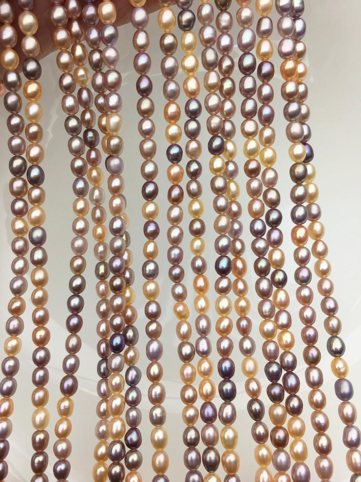 AAA 4-4.5mm pink peach purple rice freshwater pearls,LR4-3A-42