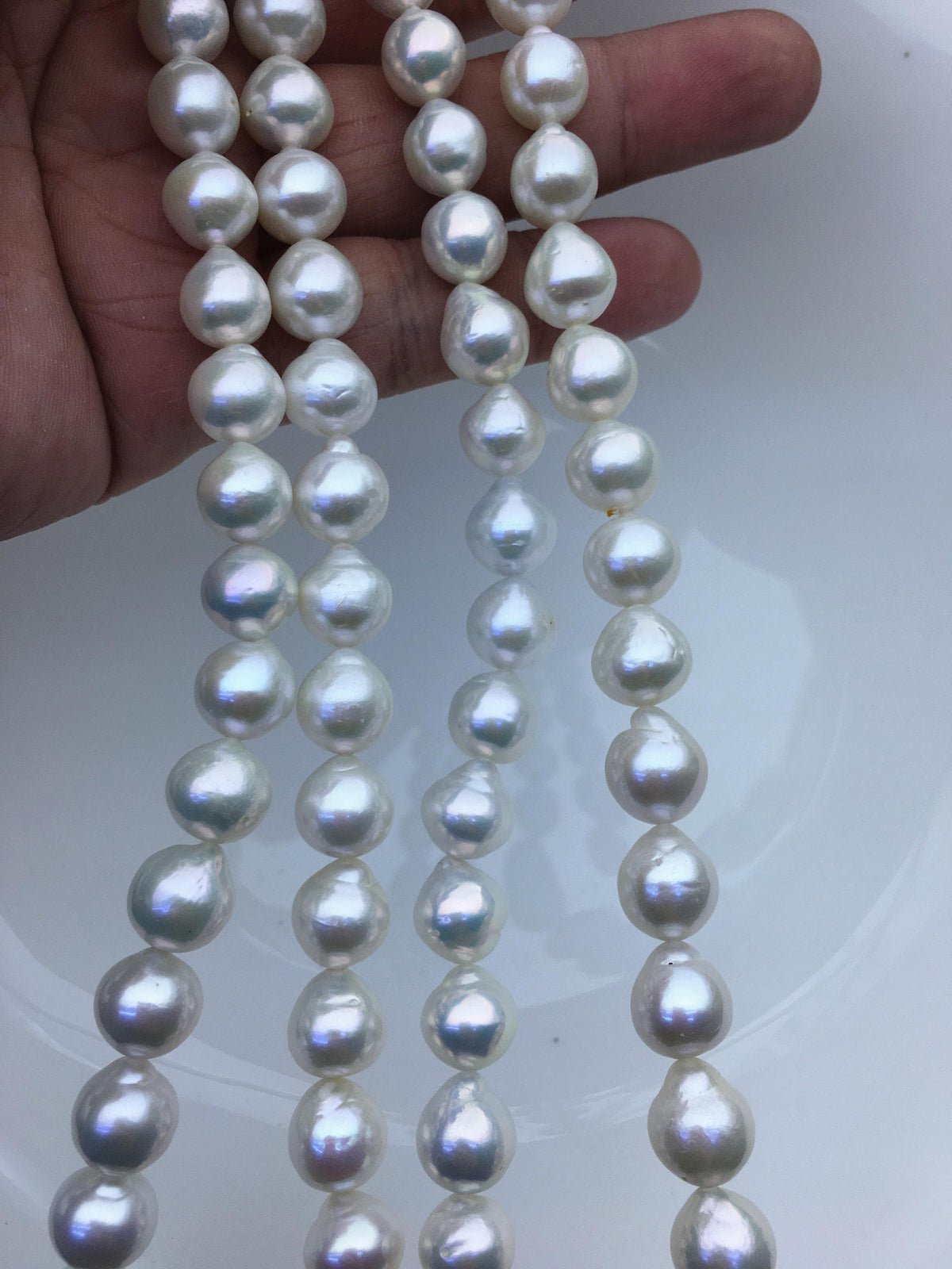 AA+ 9-11mm white short teardrop freshwater pearls, Christmas, for pearl necklace, LR10-T6