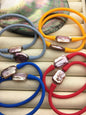 7.25'' Blue/Red/Gray/Yellow Rubber Purple Gray/Yellow FreshWater Pearl Elastic Silicone Rubber Elastic string Bracelet, B8-035-4