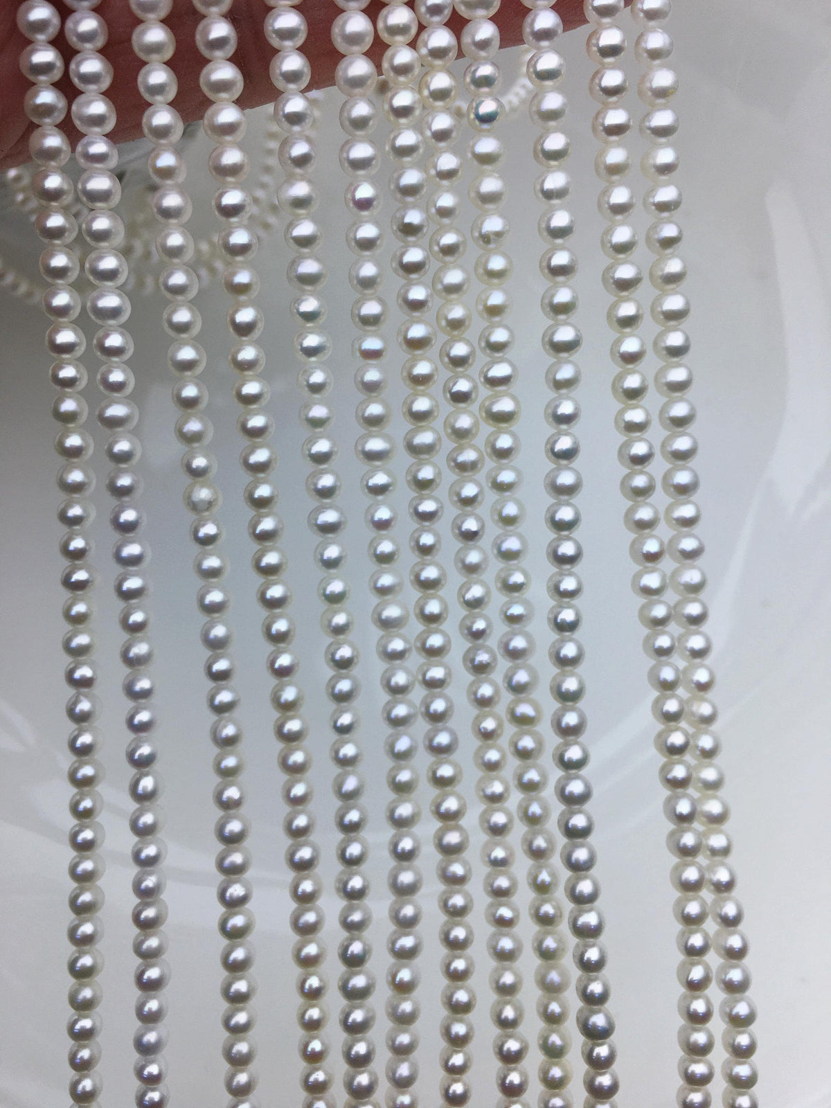 AAA 3-3.5mm white potato near round seed pearls, small pearl, for pearl necklace, for pearl bracelet, CR3-3A-1