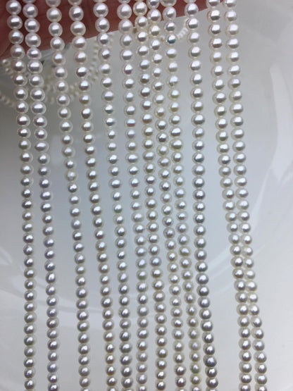 AAA 3-3.5mm white potato near round seed pearls, small pearl, for pearl necklace, for pearl bracelet, CR3-3A-1