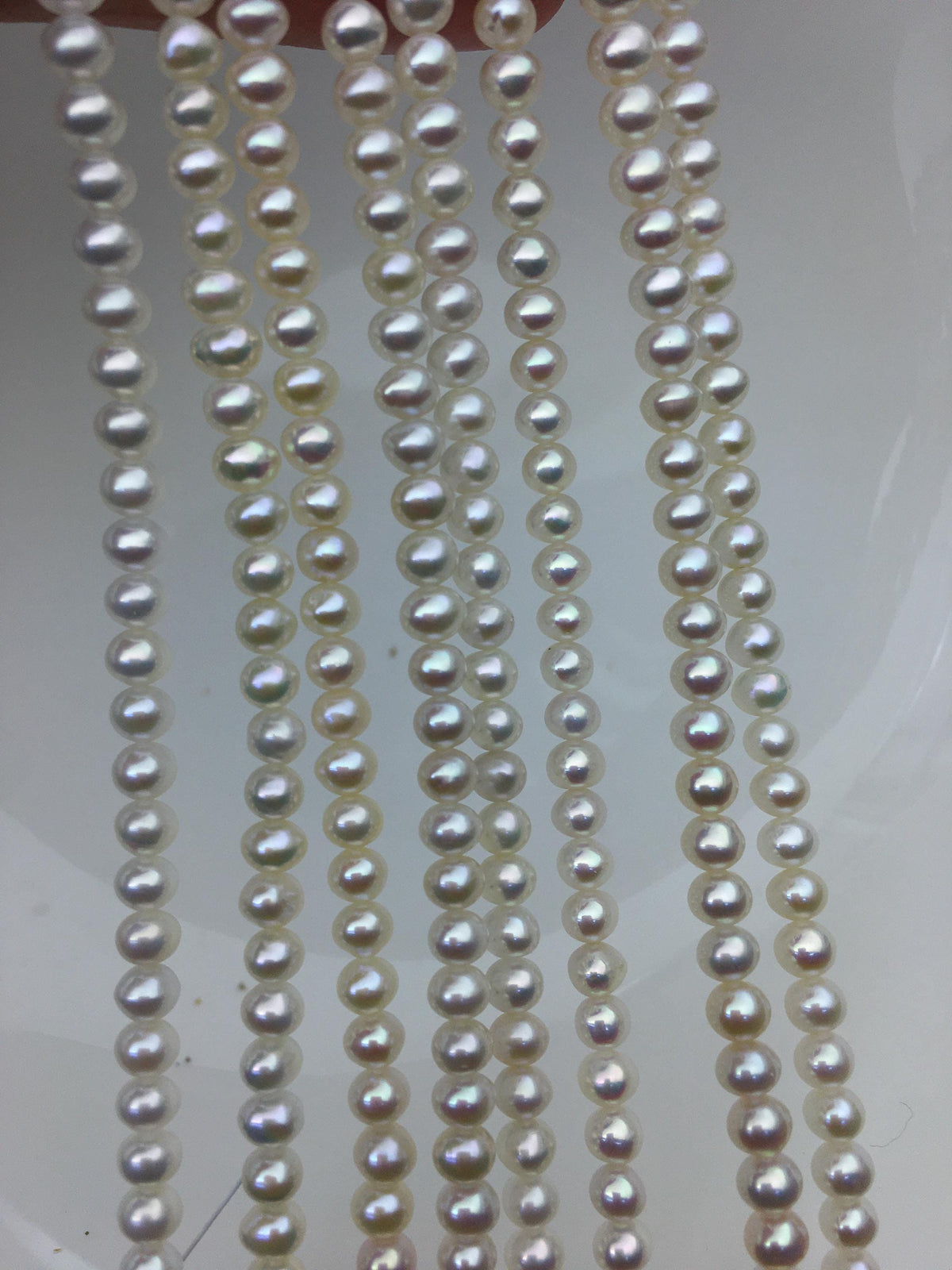 High Luster!AAA 4.5-5mm tiny white button round pearls, full strand, Rondelle pearl Beads, white freshwater pearl, loose strands, SM4-3A-44