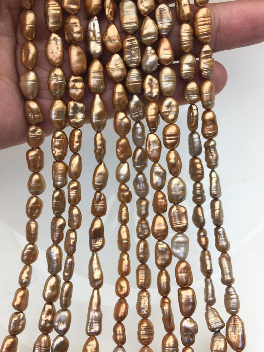 AA 5-6mm red brown toothpick Biwa Pearl Necklace,Genuine Fresh Water Pearl,Wedding Necklace,Mothers Day,ZS-80-10-32