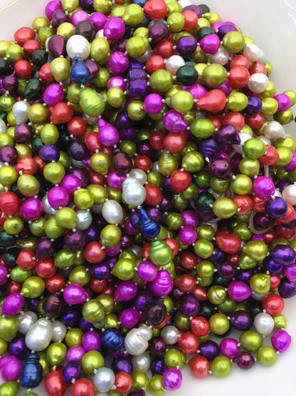 55'' AA+ 7-9mm misc color Tail Nuclear pearl Necklace,Wedding Necklace, Love, Mothers Day,Happiness,wholesale,NPN1-T4-5