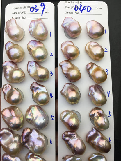 1 pair AAA 13-15mm Purple Rainbow Flame ball Pearl Pairs - large Baroque freshwater pearl pairs, Fire Ball Pearl, FL15-3A-8-8