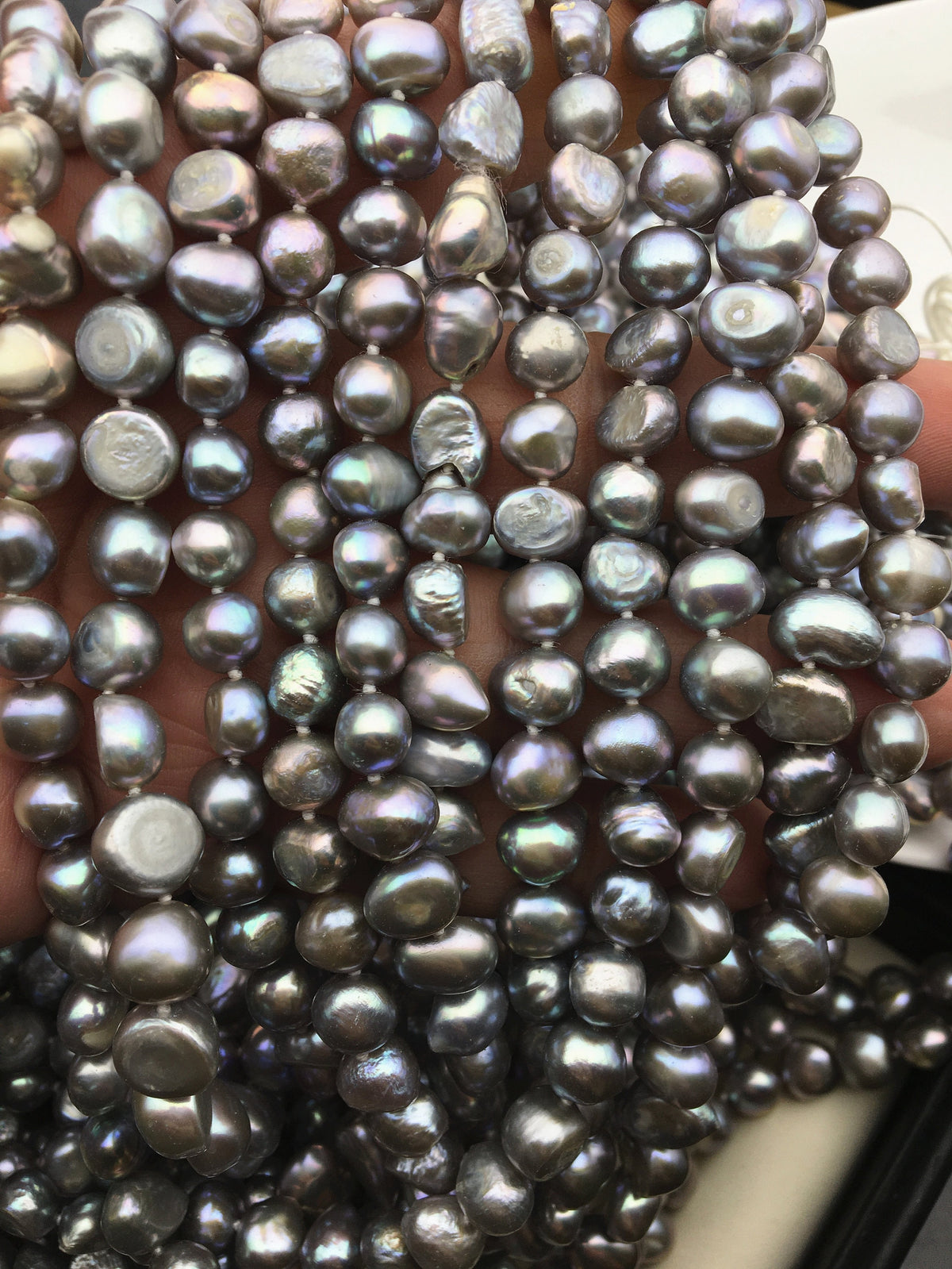34inches AA 8-9mm gray nugget pearl Necklace,Wedding Necklace,Mothers Day,Happiness,wholesale,NPN1-067