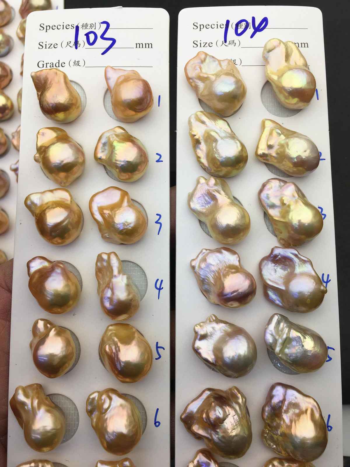 1 pair AAA 13-15mm Natural pink peach Rainbow Flame ball Pearl Pairs - large Baroque freshwater pearl pairs, Fire Ball Pearl, FL15-3A-8-27