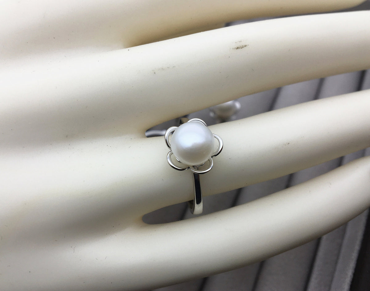 AAA White/Purple Freshwater pearl ring, S925 sterling silver ring, cz diamond wedding rings, bridal ring, anniversary rings, R1-038