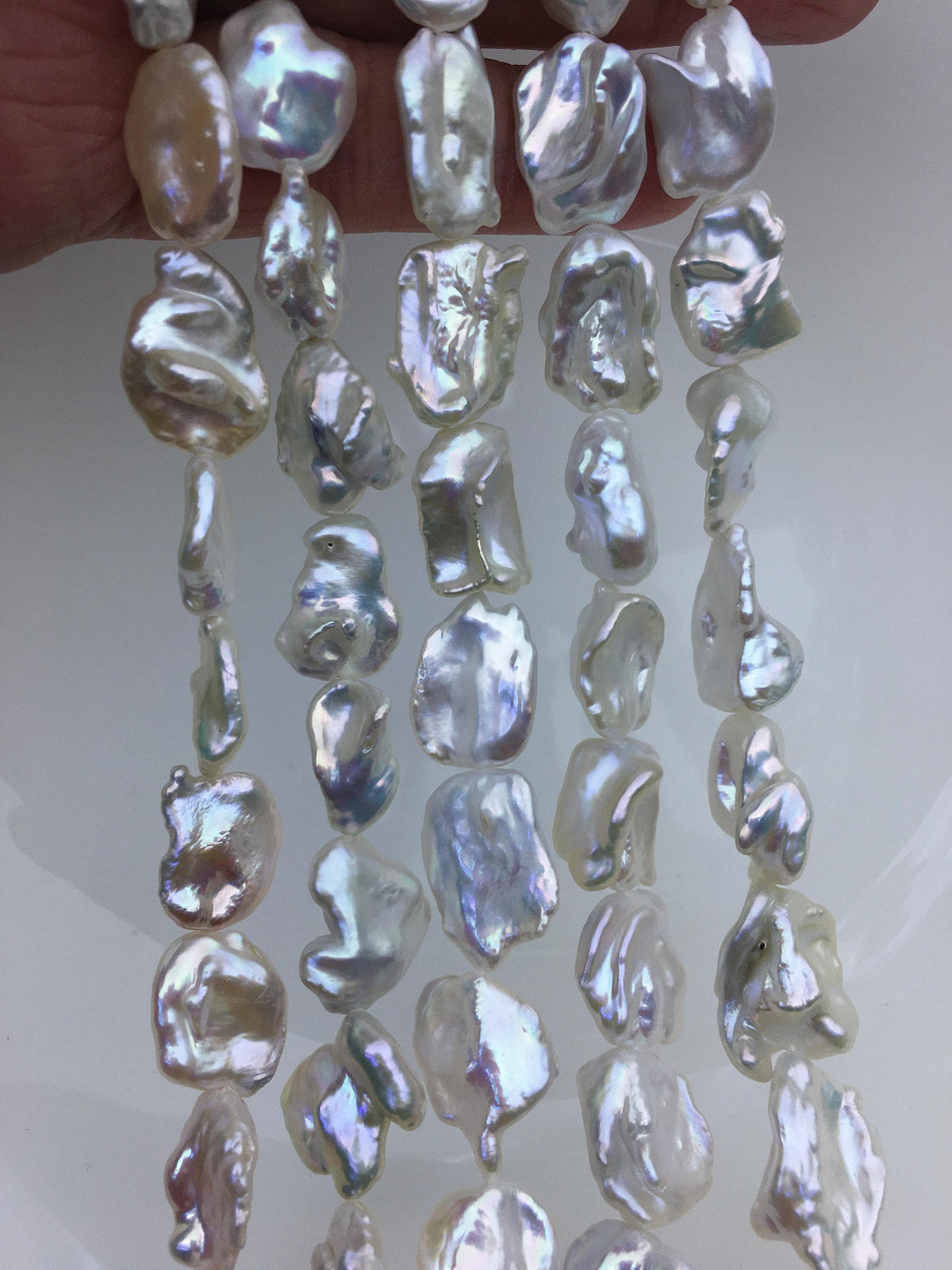 AA+ 11-13mm white long keshi Pearl Necklace,brown Pearl necklace,Genuine Fresh Water Pearl,Wedding Necklace,ZS-200-101