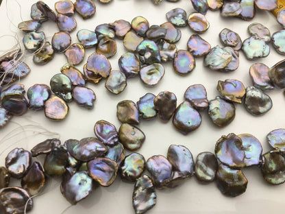AA+ 12-16x13-17mm Gray Bronze Keshi Pearls, high luster, good quality, wholesale price, baroque pearl, keshi pearl strands, ZS-129-9-7
