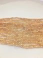 AAA 2.5-3.1mm orange pink nugget seed pearls, irregular nugget freshwater pearl strand, cheap price, pearl factory china, LM2-3A-23