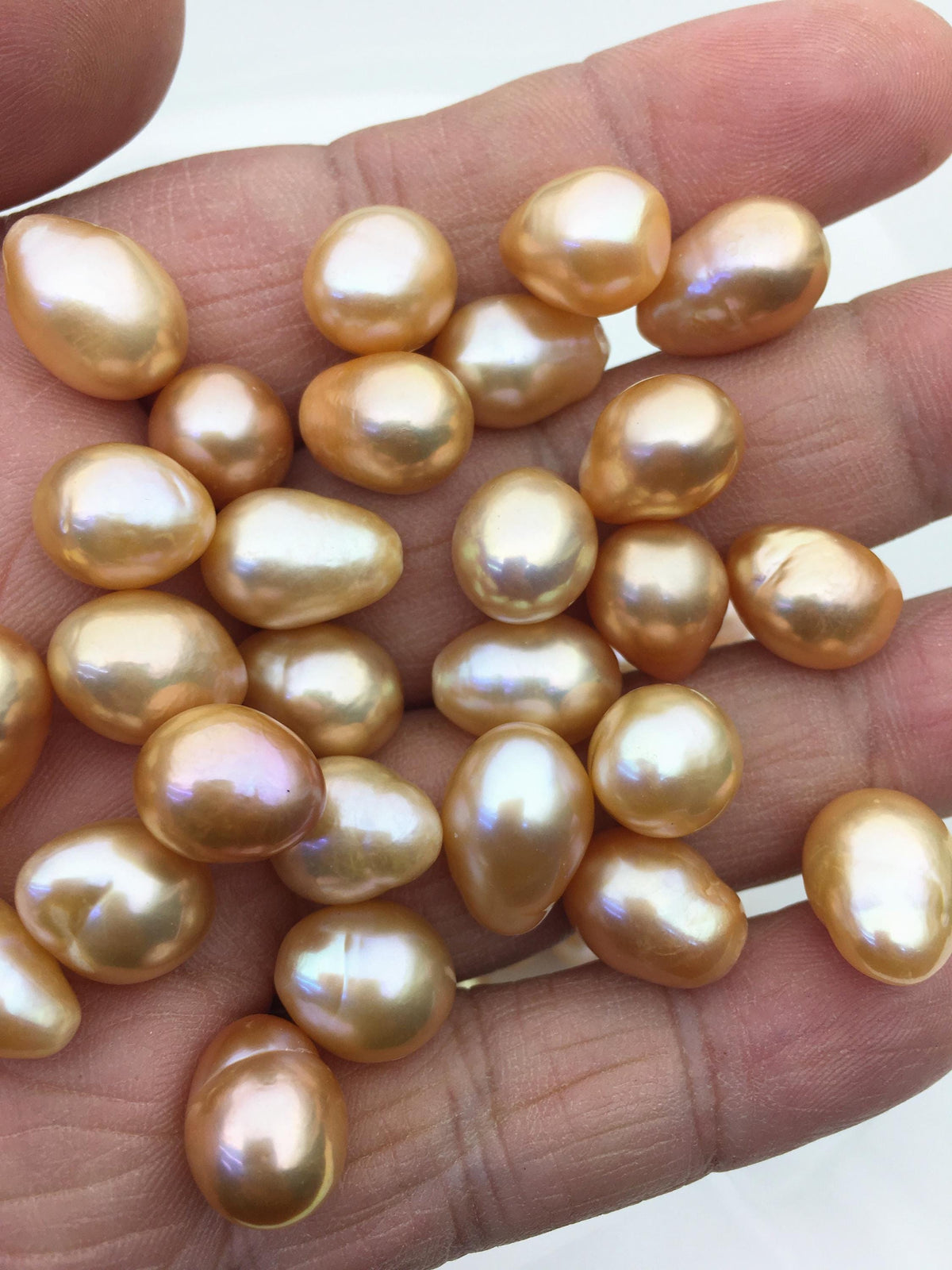 9pcs AAA/AA+ 10-11mm orange long rice Edison Freshwater Pearl,no hole,ED10-3A-2-34