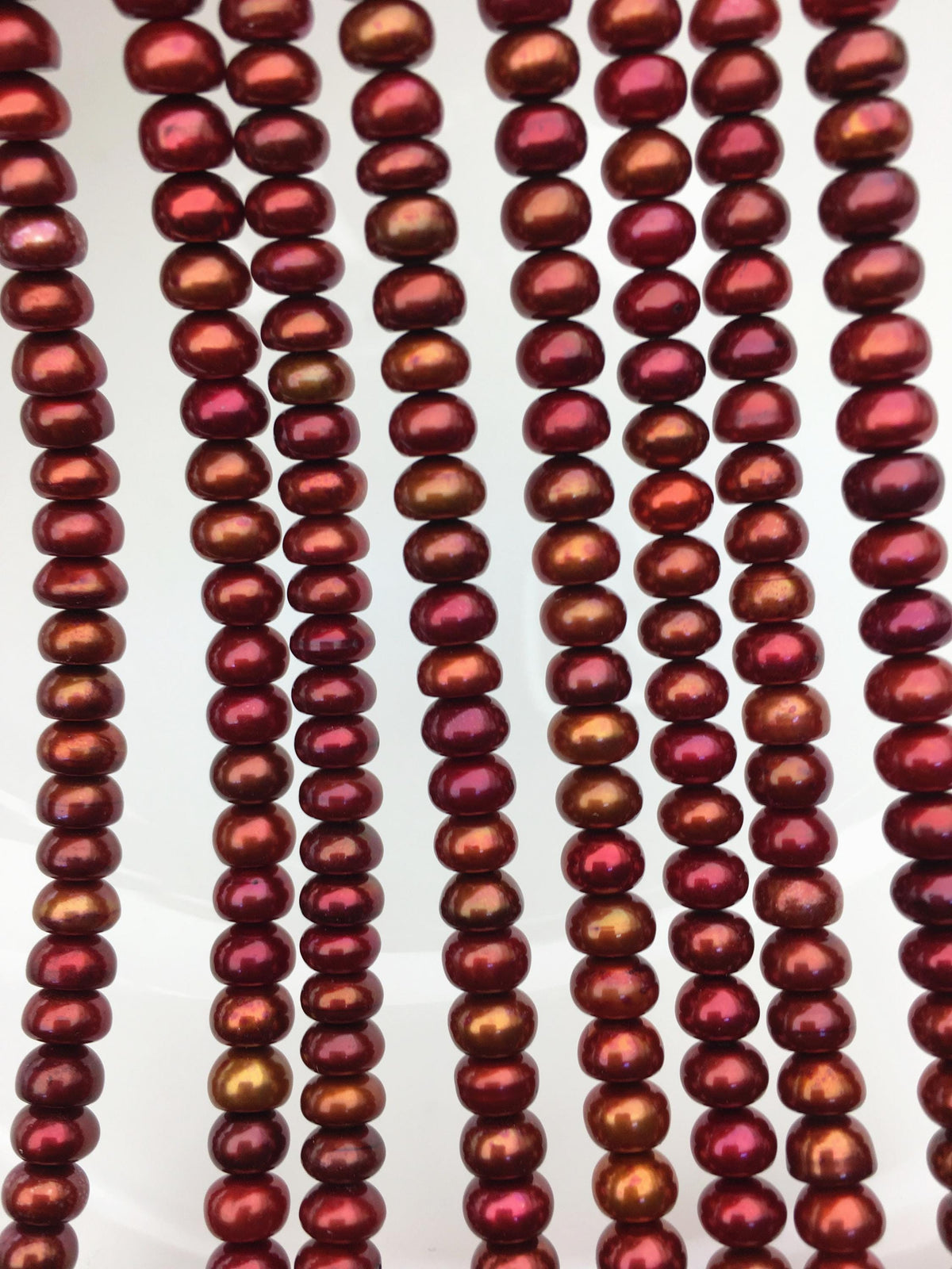 AAA 6-7mm brown red button round freshwater pearls,SM6-T5