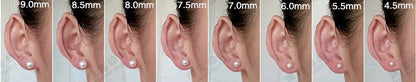 AAA 8-9mm White Round Fresh Water pearl stud earrings, Bridal Earrings-Wedding Jewelry-Bridal jewelry-Birthday gift, SE3-T2